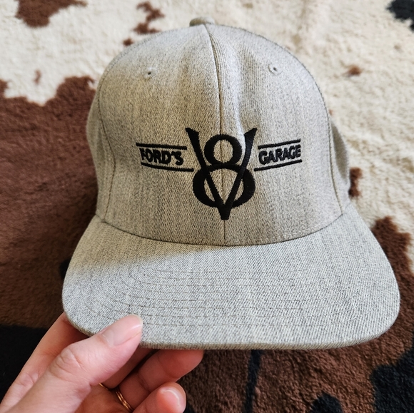 Fords V8 Garage Snapback Hat Gray Adjustable - Picture 3 of 11